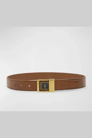 Saint Laurent YSL Center Buckle Leather Belt