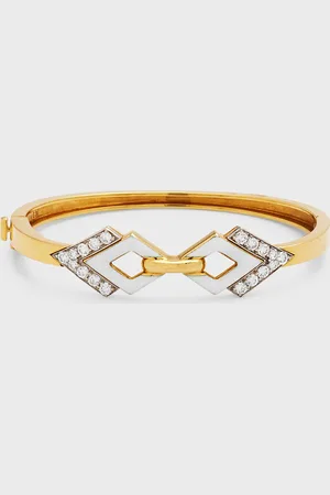 David Webb White Diamond Enamel Bangle