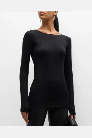 Majestic Soft Touch Marrow-Edge Long-Sleeve Top