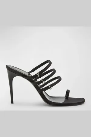 Saint Laurent Jerry Silk YSL Toe-Ring Slide Sandals
