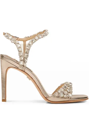 Badgley Mischka Galia Metallic Crystal Stiletto Sandals