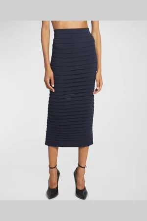 Alaïa Stretch Panelled Ribbed Knit Midi Pencil Skirt