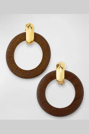Kenneth Jay Lane Ring Doorknocker Clip Earrings with Polished Top