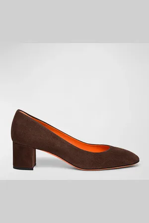 santoni Flight Suede Block-Heel Pumps