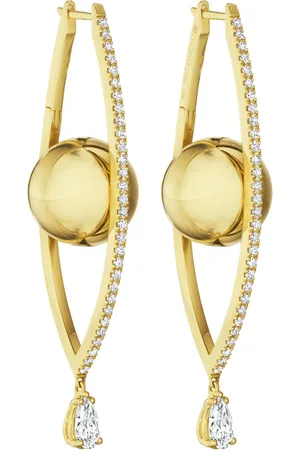 Cadar Reflections 18k Gold Large Diamond Evil Eye Hoop Earrings