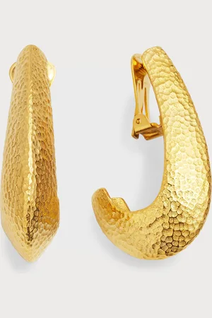 BEN-AMUN Hammered Clip-On Hard Hoop Earrings