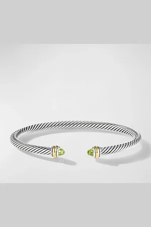 David Yurman Cable Bracelet with Gemstone in Silver with 18K Gold, 4mm