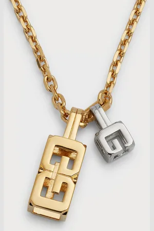Givenchy G Cube Mixed Metal Pendant Necklace