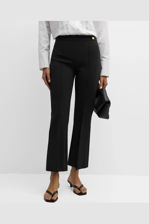 Callas Milano Lola Cropped Pintuck Flare-Leg Pants