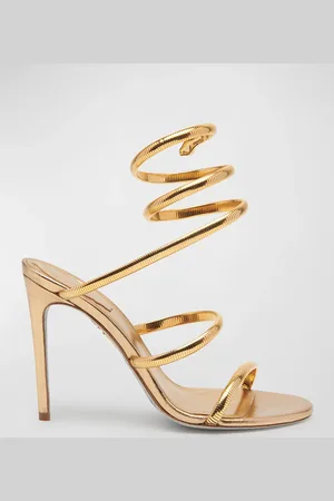 RENE CAOVILLA Omega Snake Spiral-Wrap Stiletto