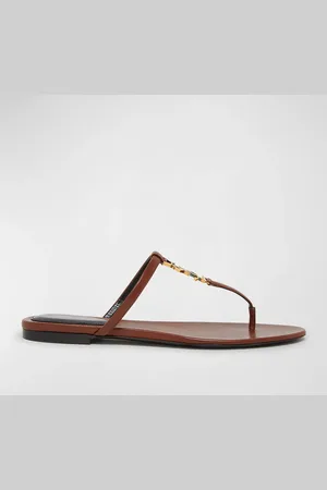 Saint Laurent Cassandra Leather YSL Thong Sandals