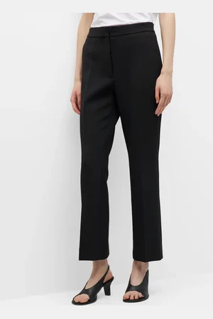 ST. JOHN Straight-Leg Ankle Stretch Crepe Suiting Pants