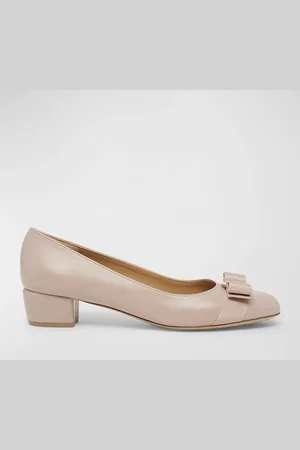 Salvatore Ferragamo Vara Leather Bow Ballerina Pumps