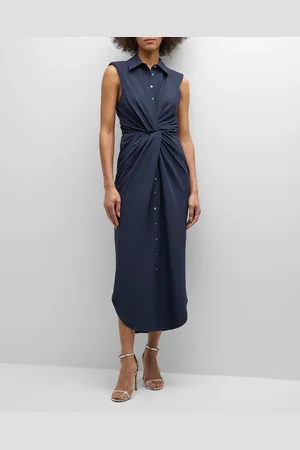 Cinq A Sept Catalina Sleeveless Twisted Midi Shirtdress
