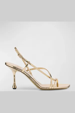 Jimmy Choo Etana Metallic Strappy Slingback Sandals