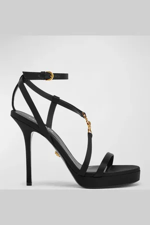 VERSACE Medusa Satin Strappy Platform Sandals
