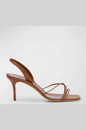 Manolo Blahnik Leather Strappy Slingback Sandals