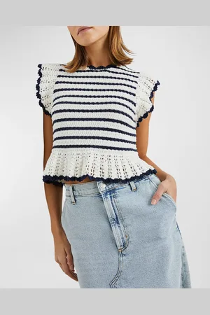 Rails Coen Striped Knit Peplum Blouse
