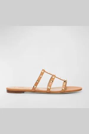 VALENTINO GARAVANI Rockstud Caged Flat Slide Sandals