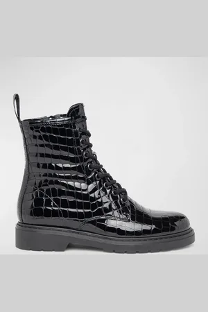 Nero Giardini Clean Croco Combat Boots