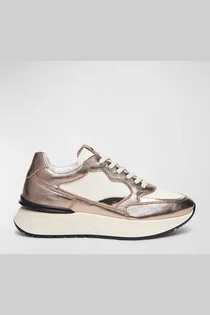 Nero Giardini Mixed Leather Retro Fashion Sneakers
