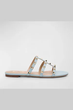 VALENTINO GARAVANI Rockstud Caged Flat Slide Sandals