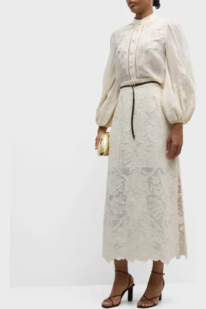 ZIMMERMANN Ottie Embroidered Midi Skirt