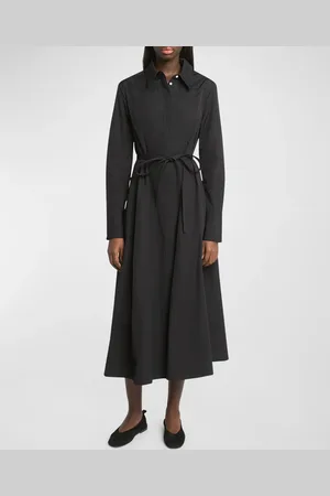CO Long-Sleeve Belted Maxi Shirtdress