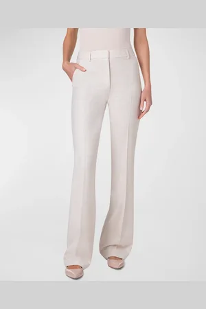 AKRIS Marilyn High-Rise Check Bootcut-Leg Crepe Pants