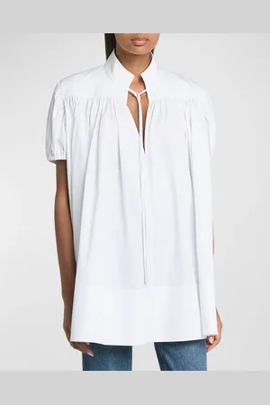 CO Gathered Short-Sleeve tton Tunic Top