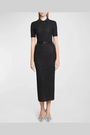Givenchy 4G Knit Short-Sleeve Midi Polo Dress With Voyou Belt