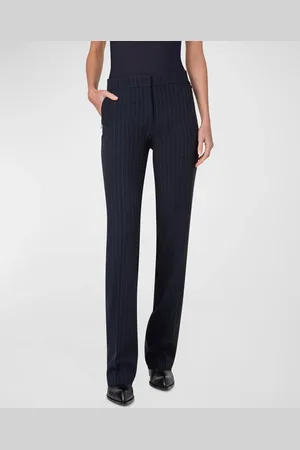 AKRIS Carl Pinstripe Straight-Leg Crepe Pants