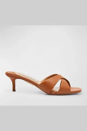 Aquazzura Divine Leather Crisscross Mule Sandals