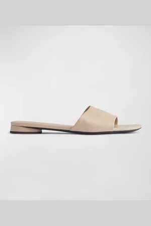 Balenciaga Dutyfree Leather Logo Slide Sandals