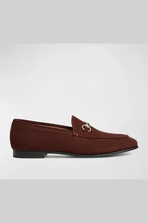 Gucci Jordaan Suede Horsebit Loafers