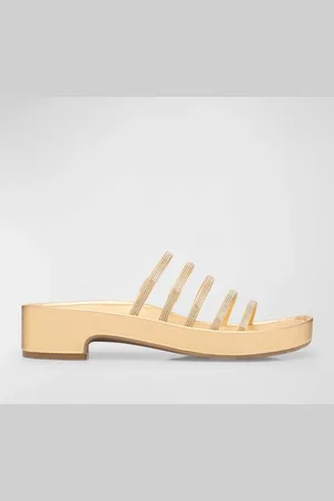 Pedro Garcia Laryn Crystal Five-Strap Slide Sandals
