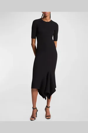 Michael Kors Draped Asymmetric Wool Midi Dress