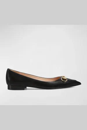 Gucci Erin Leather Horsebit Ballerina Flats
