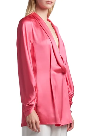 Giorgio Armani Draped Silk Tunic Blouse