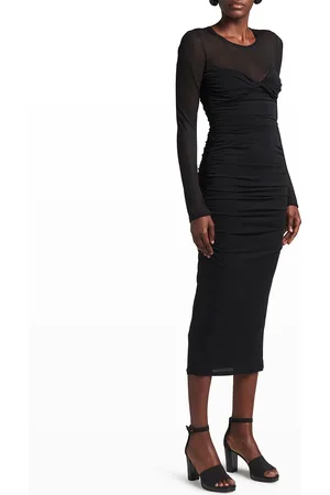 Giorgio Armani Ruched Twist-Bustier Midi Dress
