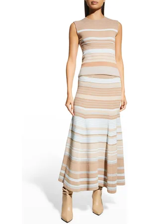 Giorgio Armani Stripe Knit Midi Skirt