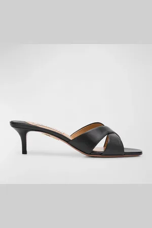 Aquazzura Leather Crisscross Mule Sandals