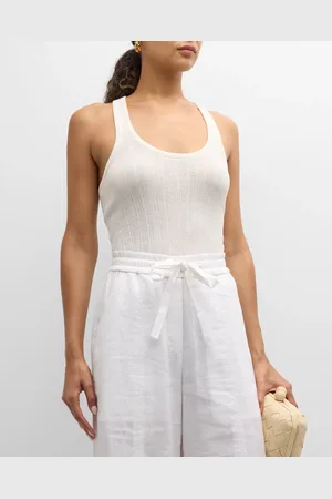 A.L.C. Iris Striped Scoop-Neck Tank Top