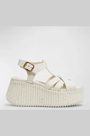 Chloé Nama Leather T-Strap Platform Sandals