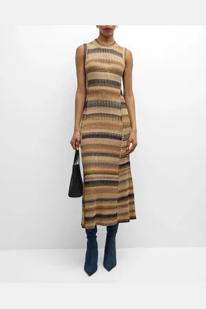 Simkhai Fairfax Sleeveless Stripe Knit Midi Dress