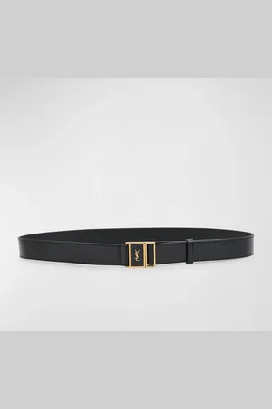 Saint Laurent Cassandre YSL Buckled Leather Belt