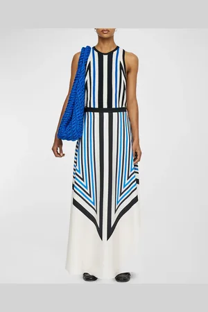 Joseph Avron Striped A-Line Maxi Skirt