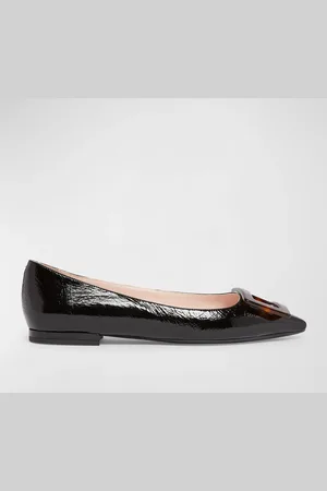 Roger Vivier Gommettine Patent Buckle Ballerina Flats