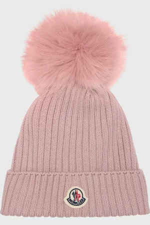 Moncler Ribbed Wool Beanie W/ Faux Fur Pom, Size S-L