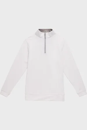 Peter Millar Stretch Terry Quarter Zip Popover, Youth